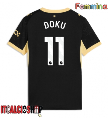 Manchester City Jeremy Doku #11 Seconda Maglia Femmina 2026-27 Manica Corta